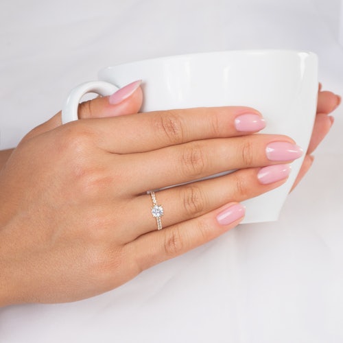 Pierścionek zaręczynowy Share Your Love: złoty, diament